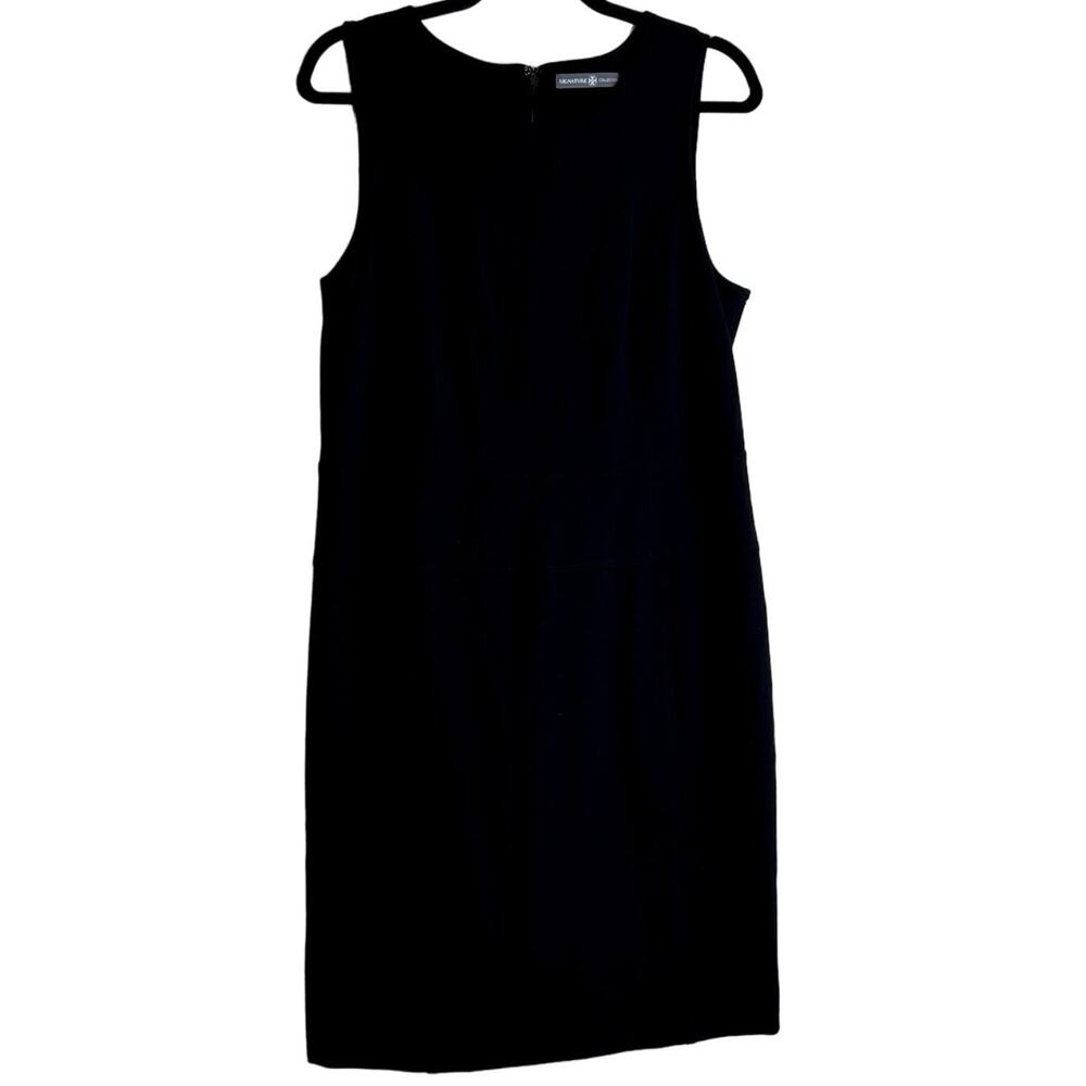Signature Collection Shift Dress Women Medium Black Sleeveless Minimalist Modest
